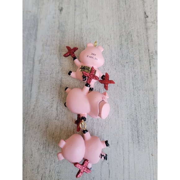 Carlton Cards Hogs Kisses ornament pig piglets Xmas - Picture 6 of 7